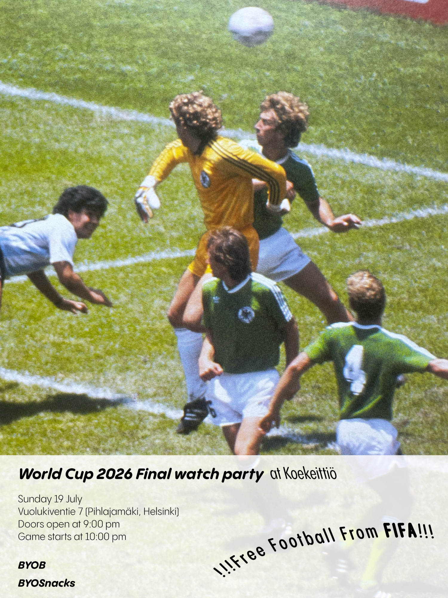 Come one and all to watch the final with us!